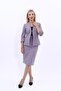 V-Neck Cropped Jacket & Straight Tight Skirt - Anthracite - 1016540