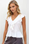 Women's V-Neck Volume Flexible Knitted Fabric Bluz