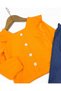 Girls' 2-6 Years Old Stylish Girls' Set with Linen Pants and Mevslimli Floral Blouse - 3
