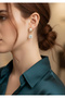 Women's Steel Evening Dress Earrings with Stone Detail - 3