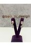 Women's Steel Evening Dress Earrings with Stone Detail - 8