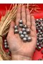 12 mm Silver Gray Wooden Beads (50 Gr 87 Pieces) Hole Diameter 5 mm Macrame Bag Bracelet Jewelry Board - 2