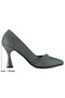 Roland Anthracite Satin Stone Pointed Toe Thin Goblet Heeled Evening Dress Shoes - 2