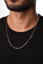 Steel Rectangular Square Men's Necklace 2mm Does Not Tarnish - 3