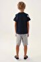 US Polo Assn Licensed Three Colors Navy Blue Boy's Bermuda Suit - 5