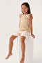 Licensed Frilly Beige Girl's Shorts Set - 2