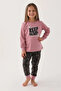 Girl's Purple Long Sleeve Pajama Set - 3