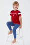 Base. Polo Assn Intense Red Boy Short Sleeve Pajama Set