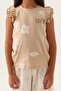 Licensed Frilly Beige Girl's Shorts Set - 4