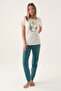 Sun Beige Women's Short Sleeve Pajama Set - 3