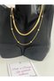 2-Piece Women's Steel Necklace with Italian Chain and Saturn Chain - 7