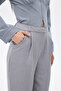 High Waist Pleated Carrot Pants Gray - 3