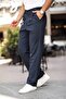 Men's Baggy Pleated Loose Fit Fabric Pants - 3