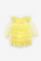 Yellow Layered Girl's Tulle Dress - Laura - 6