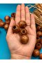 24 ملم خرز خشبي من خشب البندق البني (13 قطعة) حقيبة مكرامية مستديرة بتصميم خرز خشبي بقطر الفتحة 9 ملم - 2