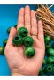 24 mm Green Wooden Beads (13 Pieces) Round Macrame Bag Design Wooden Beads Hole Diameter 9 mm - 2