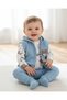 Baby Boy Seasonal Newborn 3-6-9-12 Months Ribbed Vest Teddy Bear Embroidered 3 Piece Stylish Baby Suit