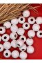 26 mm White Wooden Beads (10 Pieces) Wide Hole Diameter 10 mm Macrame Bag Bracelet Jewelry Colorful - 3