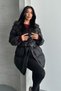 Alessi Black Long Fur Inside Premium Quality Waterproof Inflatable Women's Coat Suitable for Hijab - 8