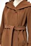 Hooded Punto Stitch Detailed Coat Taba 3102 - 6