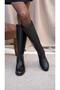 Adel Black Leather Zippered Genuine Leather Women's Boots - 4
