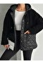 Zarax Black Plush Coat - 4