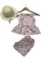 Hat 3-Piece Girl's Bottom-Top Set - 6