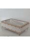 Velvet Foot Scalloped Pearl Decorated Towel Holder Organizer Gift Dowry Holder