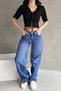 Women's Short Sleeve Tie-Front Detailed Crop Seersucker Blouse Black - 4
