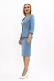 V-Neck Cropped Jacket & Plain Tight Skirt - Sea - 1016540 - 3