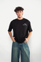 Vegas Tennis Club Printed Oversize Unisex Black Tshirt - 5