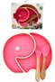 Blush Silicone Suction Baby Food Plate – Elephant Design, BPA-Free, Food-Grade Divided Plat - 2
