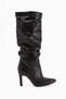 Rimaz Black Gusseted Long Pointed Heel Riding Boots Women's Boots