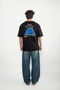 Vegas Tennis Club Printed Oversize Unisex Black Tshirt
