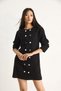 Women's Black Crew Neck Button Detailed Knitwear Dress 20247585 - 2