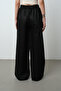 Women's Wide Leg Elastic Waist Lace-Up Solid Color Trousers - 4