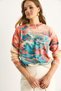 Women's Blue Fuchsia Piece Knitwear Sweater 20234237 - 2