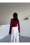 Women's Burgundy Drape Detailed Spanish Sleeve Sany Blouse Hzl25W-Fry123431 - 6