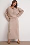 6961 Women's Knitwear Sweater Skirt Set Beige - 4