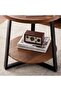 3-Piece Round Side Table Set 50x50x60 cm - Brown and Black - 2