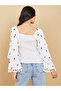 Embroidered Square Neck Tiered Sleeves Top - 6