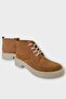 Women's Nubuck Lace-Up High Rubber Sole Boots Cinnamon - 2