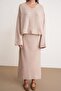 6961 Women's Knitwear Sweater Skirt Set Beige - 5