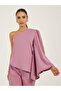 Pink One Shoulder Top and Flared Trousers Co-Ords - 2