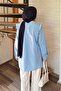 Judge Collar Pleated Front Tunic Blue - 4