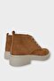Women's Nubuck Lace-Up High Rubber Sole Boots Cinnamon - 5