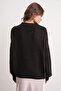 6700 Women's Stand Collar Balloon Knitwear Sweater Dark Brown - 7