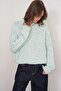 6700 Women's Stand Collar Balloon Knitwear Sweater Mint - 3