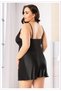 Women's Satin Strap Nightdress with Decoured Lace on the Chest - 2