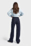 Women's Indigo Color 7W5-50 Straight Fit High Waist Inner Length 80cm Flexible Fabric Denim Jean - 3